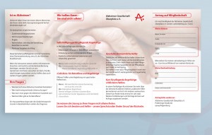 Faltblatt für Alzheimer Geselschaft - Innenansicht offen