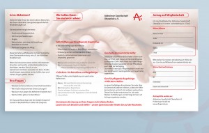 Faltblatt für Alzheimer Geselschaft - Innenansicht offen