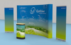 OptWare-Messestand 2014 - Prävisualisierung - Ansicht von rechts
