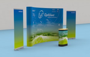 OptWare-Messestand 2014 - Prävisualisierung - Ansicht von links