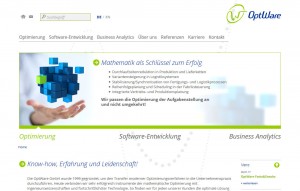 Internetauftritt | OptWare GmbH, Regensburg - Startseite mit Teaserbild »Optimierung«