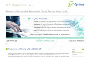 Internetauftritt | OptWare GmbH, Regensburg - Startseite mit Teaserbild »Software-Entwicklung«