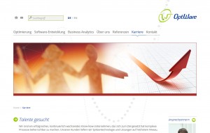 Internetauftritt | OptWare GmbH, Regensburg - Inhaltsseite »Karriere«