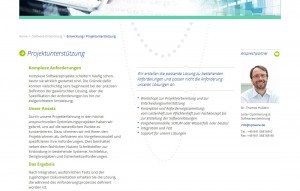 Internetauftritt | OptWare GmbH, Regensburg - Inhaltsseite mit Typo und Gestaltungselementen