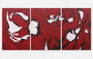 über rot I-II-III | Pigment und Acrylat auf Leinwand