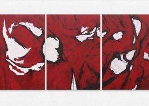 über rot I-II-III | Pigment und Acrylat auf Leinwand