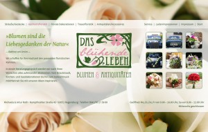 Internetauftritt | Das blühende Leben, Regensburg - Inhaltsseite »Hochzeitsfloristik«