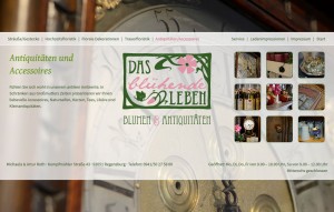 Internetauftritt | Das blühende Leben, Regensburg - »Antiquitäten/Accessoires«