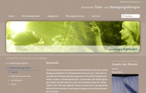 Internetauftritt | Holistische Tanztherapie - Inhaltsseite »Tanztherapie ergründen«