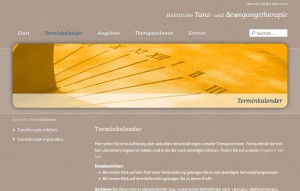 Internetauftritt | Holistische Tanztherapie - Inhaltsseite »Terminkalender«
