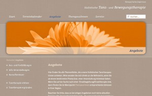 Internetauftritt | Holistische Tanztherapie - Inhaltsseite »Angebote«