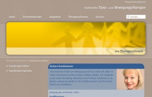 Internetauftritt | Holistische Tanztherapie - Inhaltsseite »TherapeutInnen-Profil«