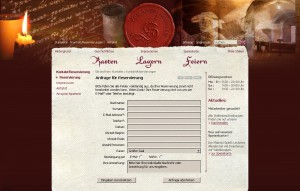 Screendesign | Zum Spießgesellen GmbH & Co. KG, Nürnberg - Inhaltsseite »Formular Reservierung«