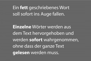 Schrift betont gestalten