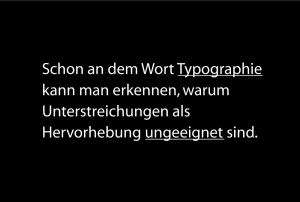 Schrift betont gestalten