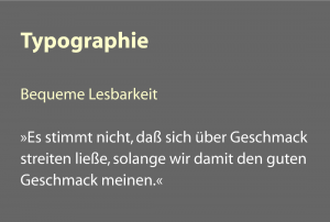 Man muss Text portionieren