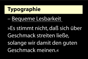 Man muss Text portionieren