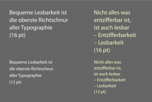 Welche Farbe für die Schrift?