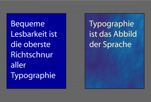 Wie kombiniert man Hintergrund und Schrift?