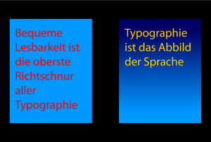 Wie kombiniert man Hintergrund und Schrift?
